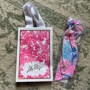 GWP scrunchie ribbon and Lilly Pulitzer cardstock bag